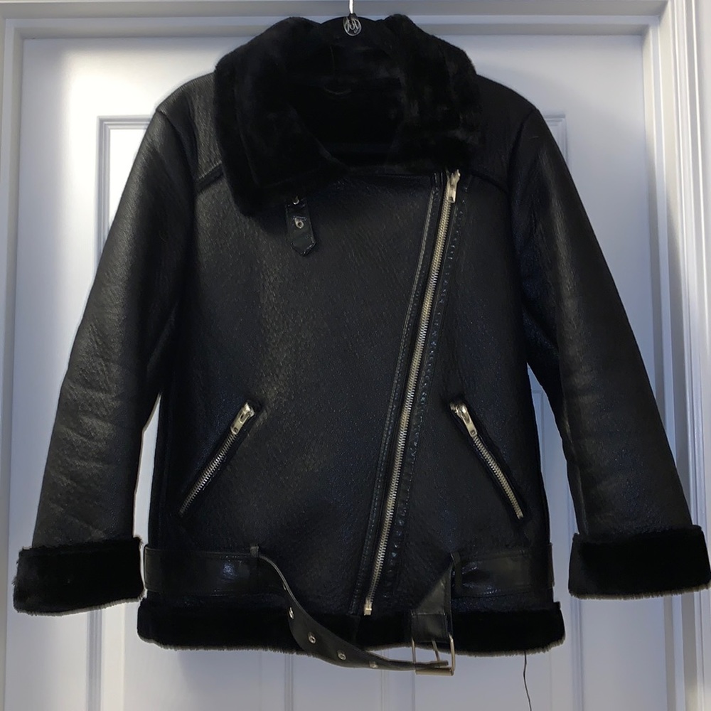 Ladies faux leather jacket